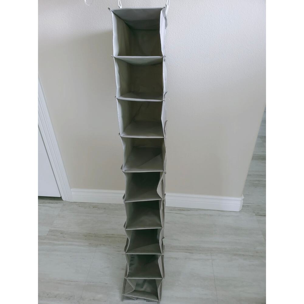 Canvas Hanging Storage Shelves Closet Organizer for Shoes Purses Gray 5x6